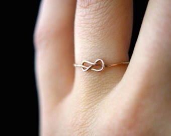 Rose Gold Infinity Knot ring, Rose Gold-fill ring, rose gold knot ring, rose stacking ring, knot ring, infinity ring, rose gold ring