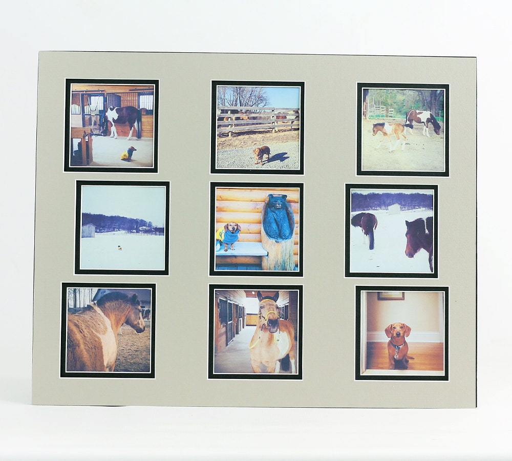 Instagram Collage Photo Mat Fits 16x20 Frame Multi Opening