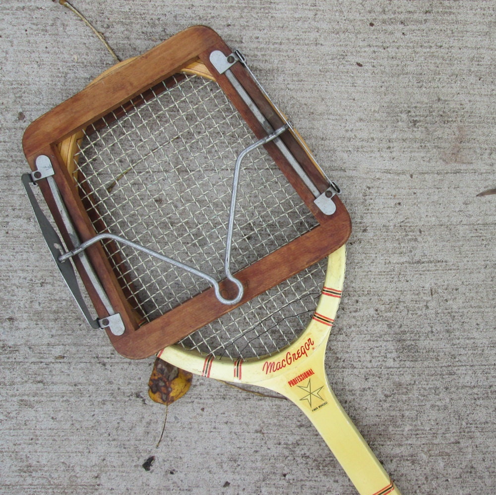 Vintage Tennis Racket Press Wood and Metal by SimplySuzula