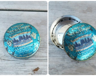 Vintage 1930/1950 French tin box medicine box pharmacy apothecary Pastilles La Vosgienne
