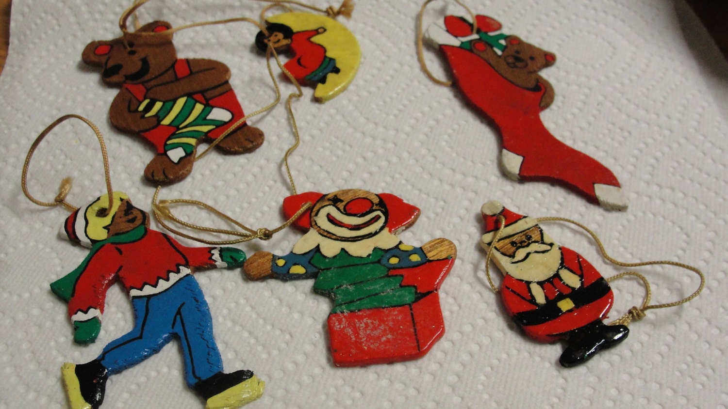 vintage hand painted wooden christmas ornaments by vintage hand painted wooden christmas ornaments by