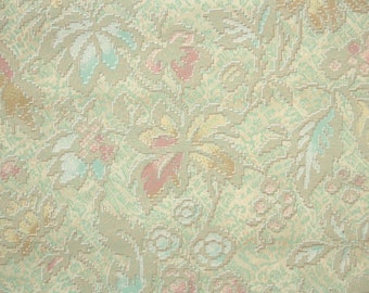 1920's Vintage Wallpaper - Antique Floral Pink and Blue Leaves and Flowers