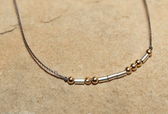 Morse Code LOVE Necklace 14k Gold Filled and Sterling Silver