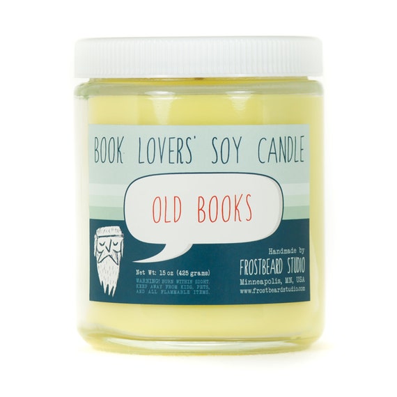 Old Books - Soy Candle - Book Lovers' Scented Soy Candle - 8oz jar