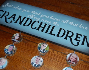 Mother's Day Gift for Grandma- GRANDCHILDREN Sign Only- Giclee MoUNTED prints- 8" x 24"
