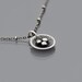 Nest Necklace, small bird nest pendant, etched, oxidized sterling silver, nature jewelry, mother's necklace