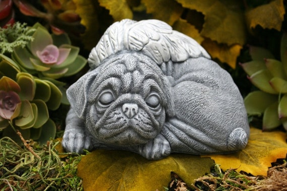 angel pug statue