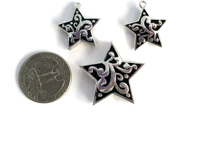 Set of Detailed Celestial Star Charms and Pendant Decorative