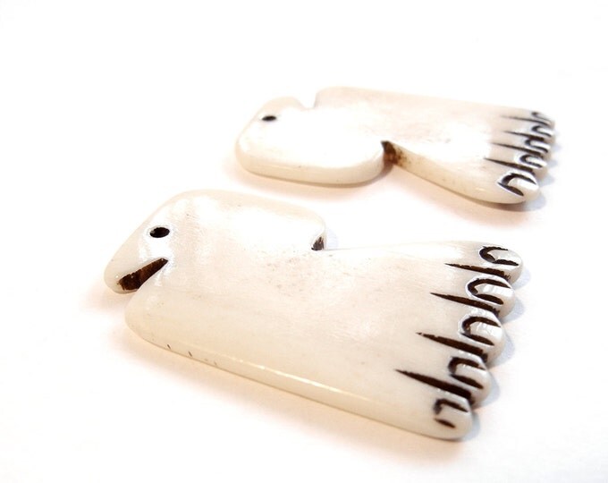 Pair of Ivory Feet of Tagua Nut Charms