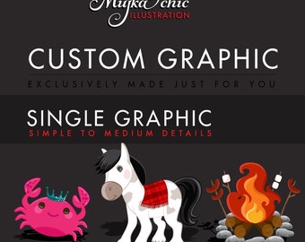Custom Graphic Design, Custom Clipart Single, Simple to Medium Detail Illustrations. EXCLUSIVELY made for YOU!