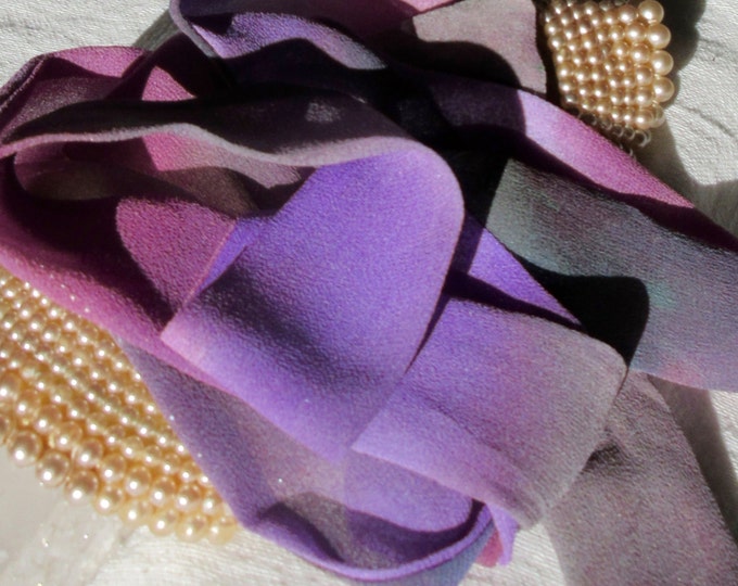 Hand Painted Silk Skinny Scarf - Ready to Ship