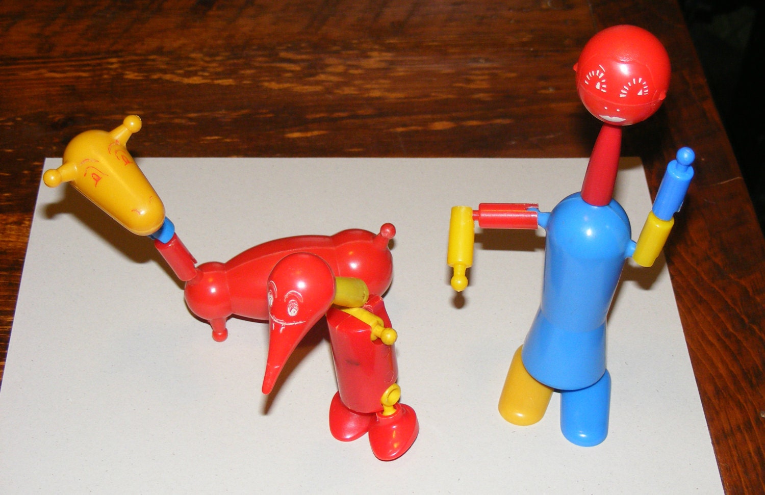 Vintage Rare Anthropomorphic Plastic Tinker Toy Lot Animals
