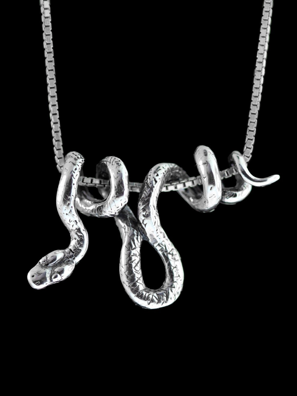 Silver Snake Necklace Snake Jewelry Vine Snake Pendant Snake