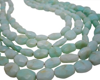 Peruvian Blue Opal Beads, Blue Opal Beads, Faceted Oval, SKU 4430A