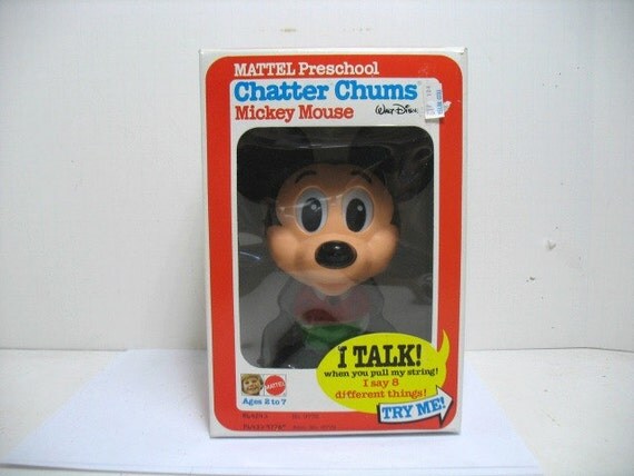 mickey mouse pull string talking toy