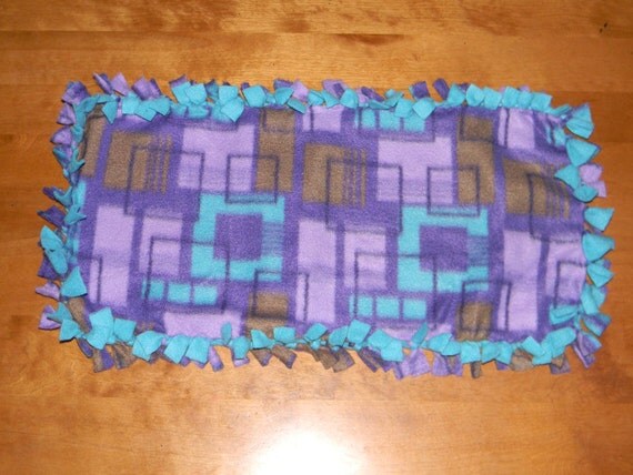 Purple Plaid and Teal fleece blanket