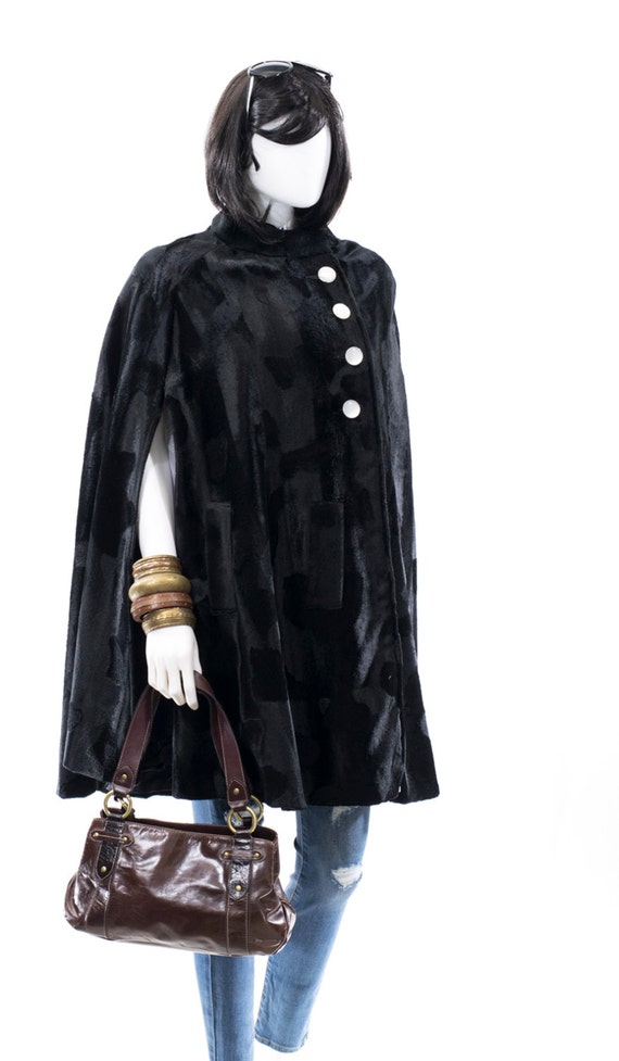 1950s Swing Coat Black Velvet Opera Jacket by FiregypsyVintage