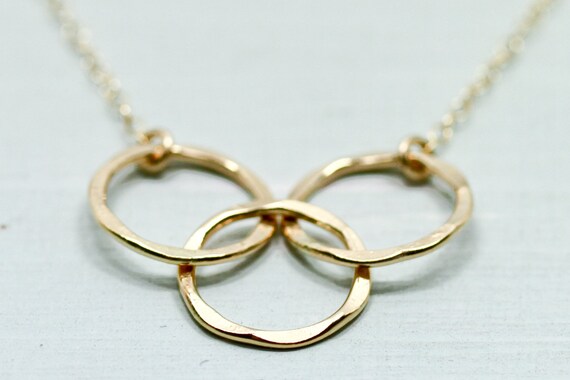 Mother daughter circle necklace gold Clearance