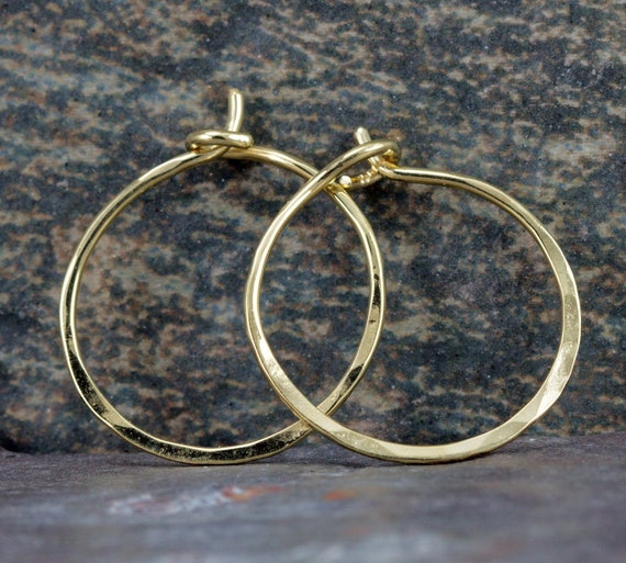 18k Gold Hoop Earrings Classic Small Gold Hoops Solid 18k