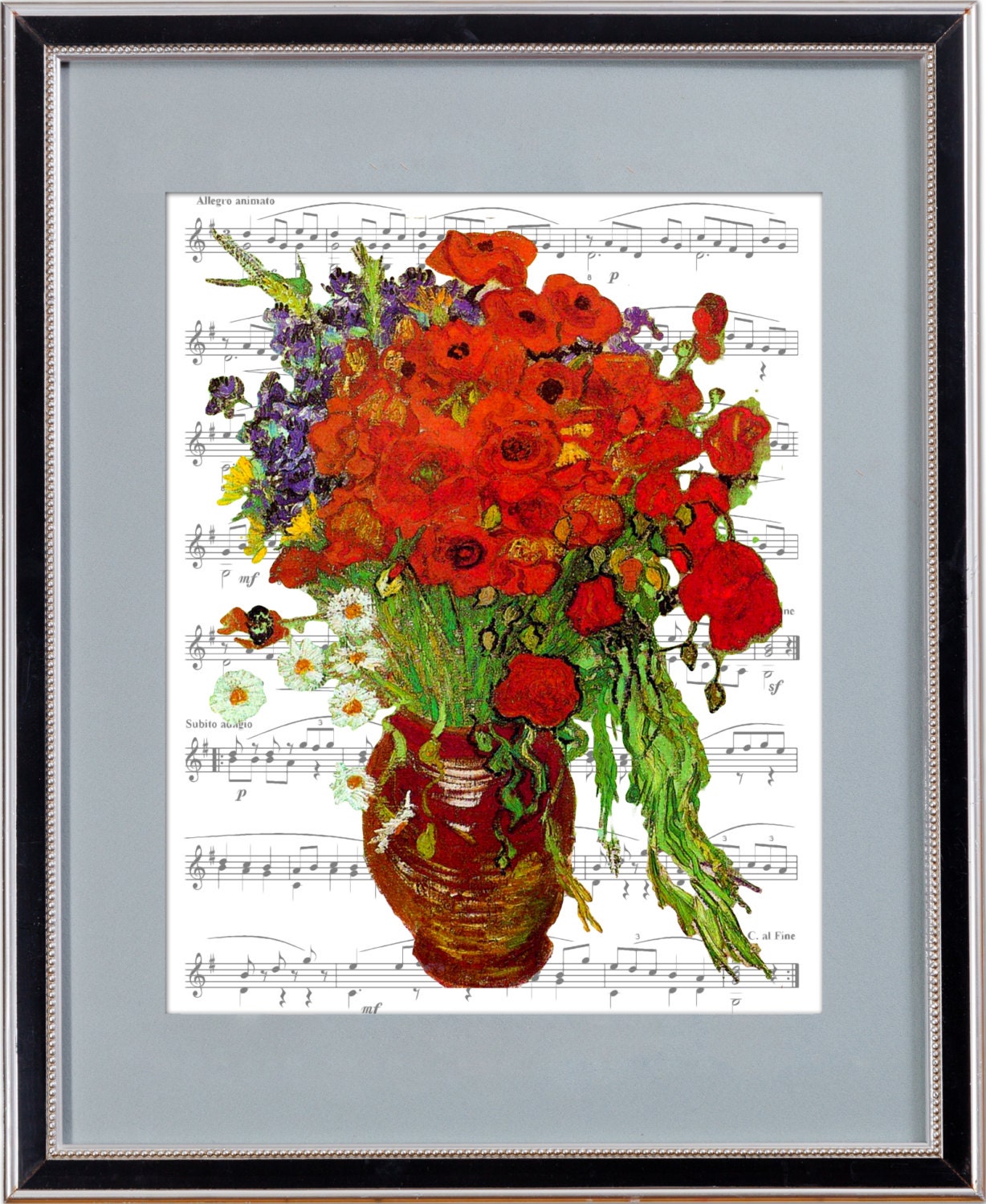 Vincent Van Gogh Red Flowers Sheet Music by ExtraordinaryArt