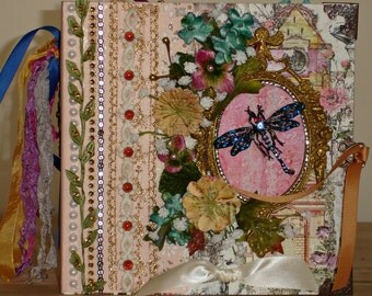 Beautiful Handmade Garden Fable Mini Album - OOAK