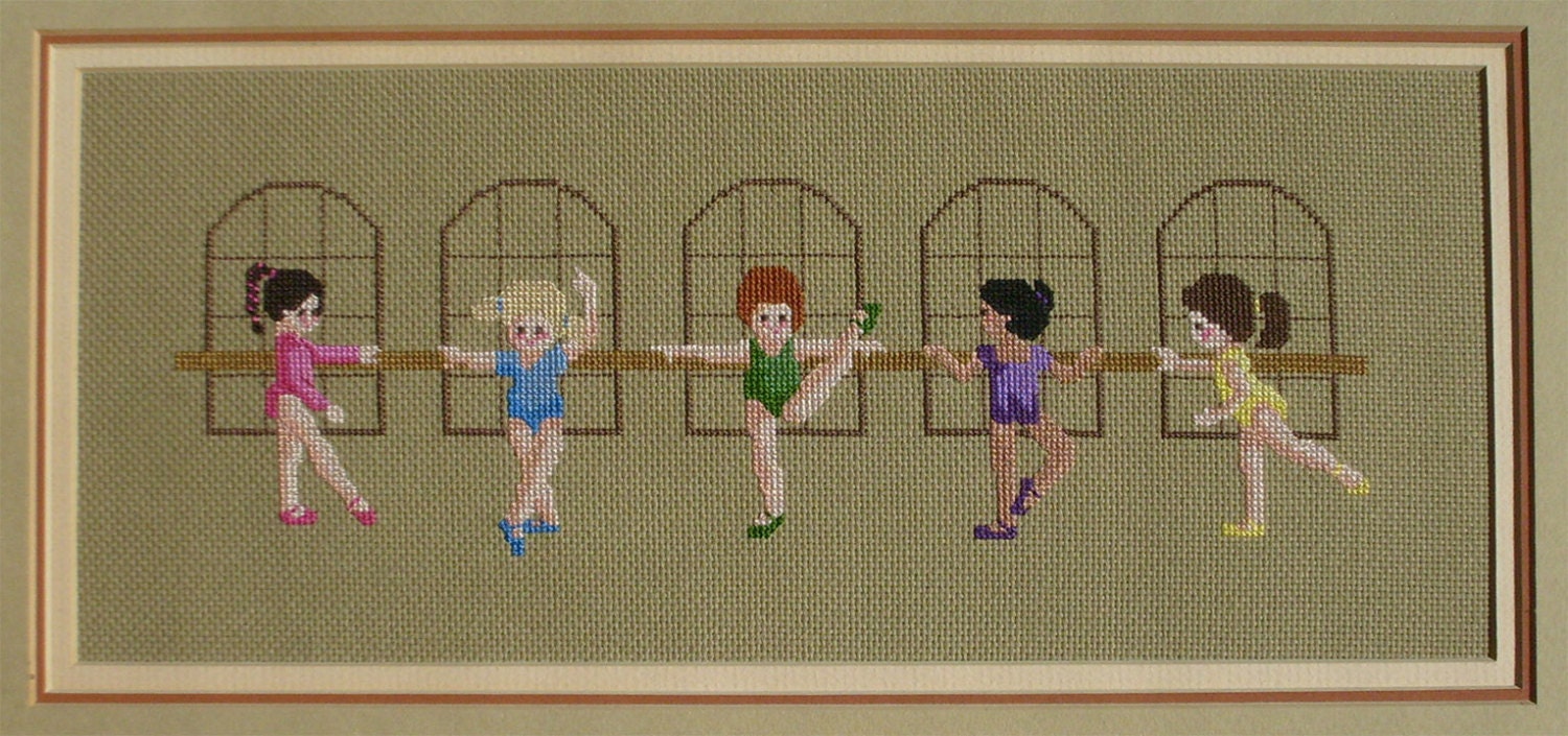 Little Dancers Cross stitch Pattern At Barre