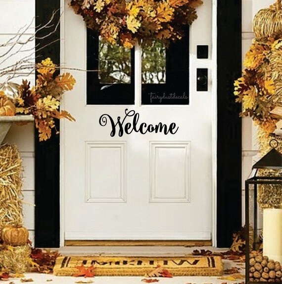 Front Door Decal Fun Script Style by FairyDustDecals