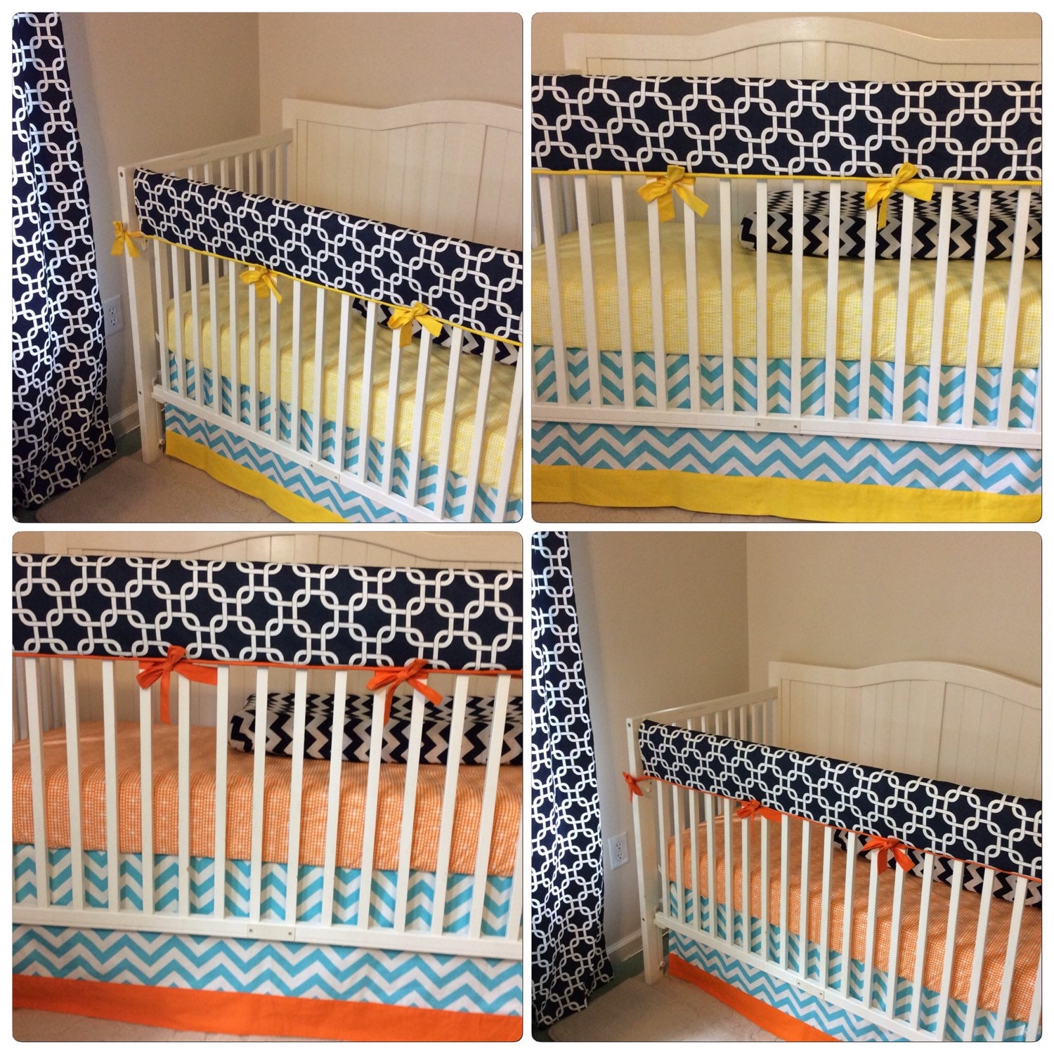 orange crib bedding