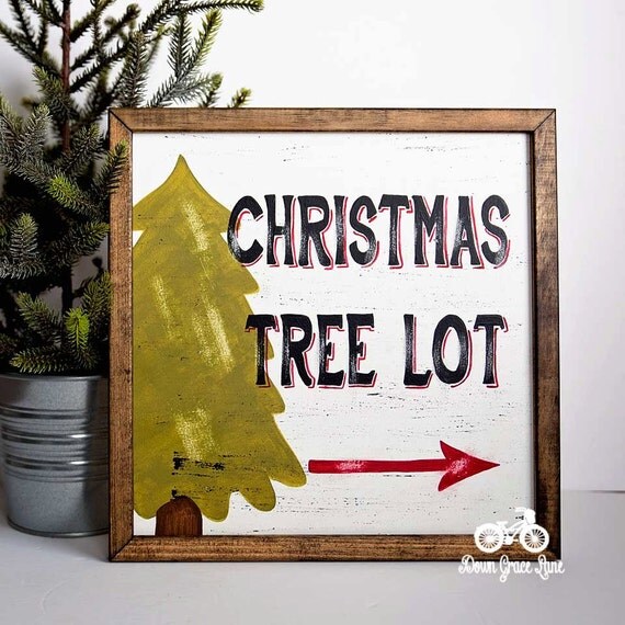 Christmas Tree Lot Sign Handpainted 12x12 Cottage By Downgracelane