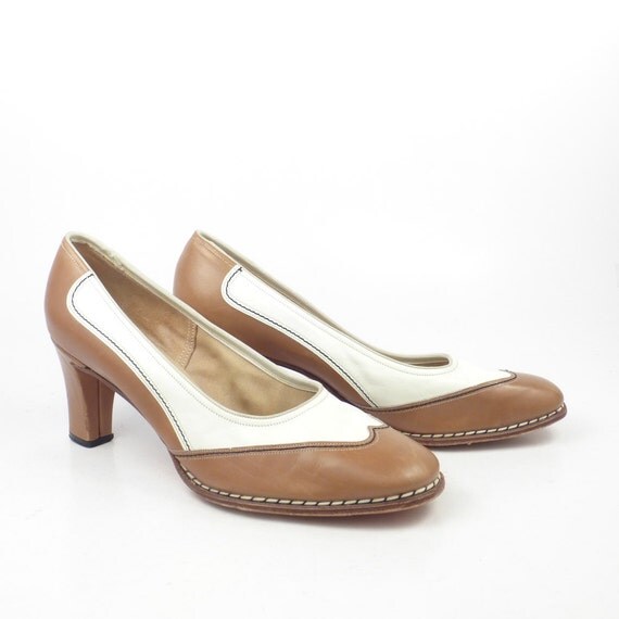Spectator Heel Shoes Vintage 1970s Heels Affiniti Women's
