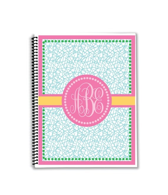 Monthly Planner Personalized Monogrammed Notebook