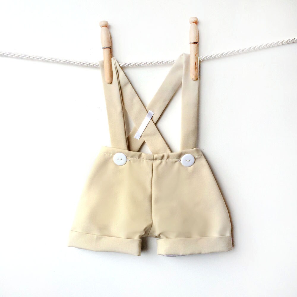 Natural Linen Baby Boy Shortalls Boys Suspender Shorts Baby