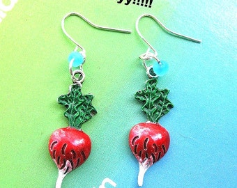 Harry Potter Luna Lovegood earrings Radish earrings cute collectible vegetable earrings handpainted