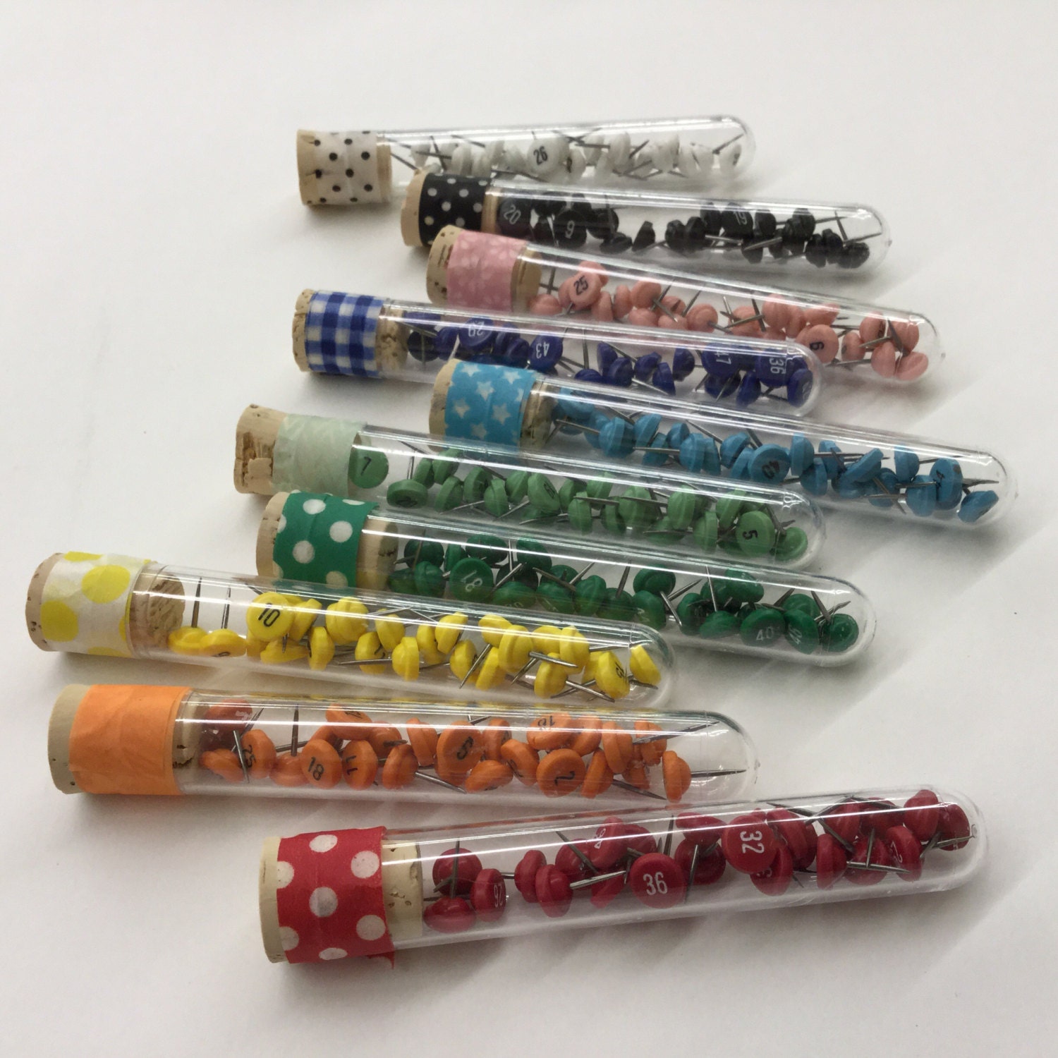 Numbered Craft Push Pins 1 Through 25 Your Color Choice