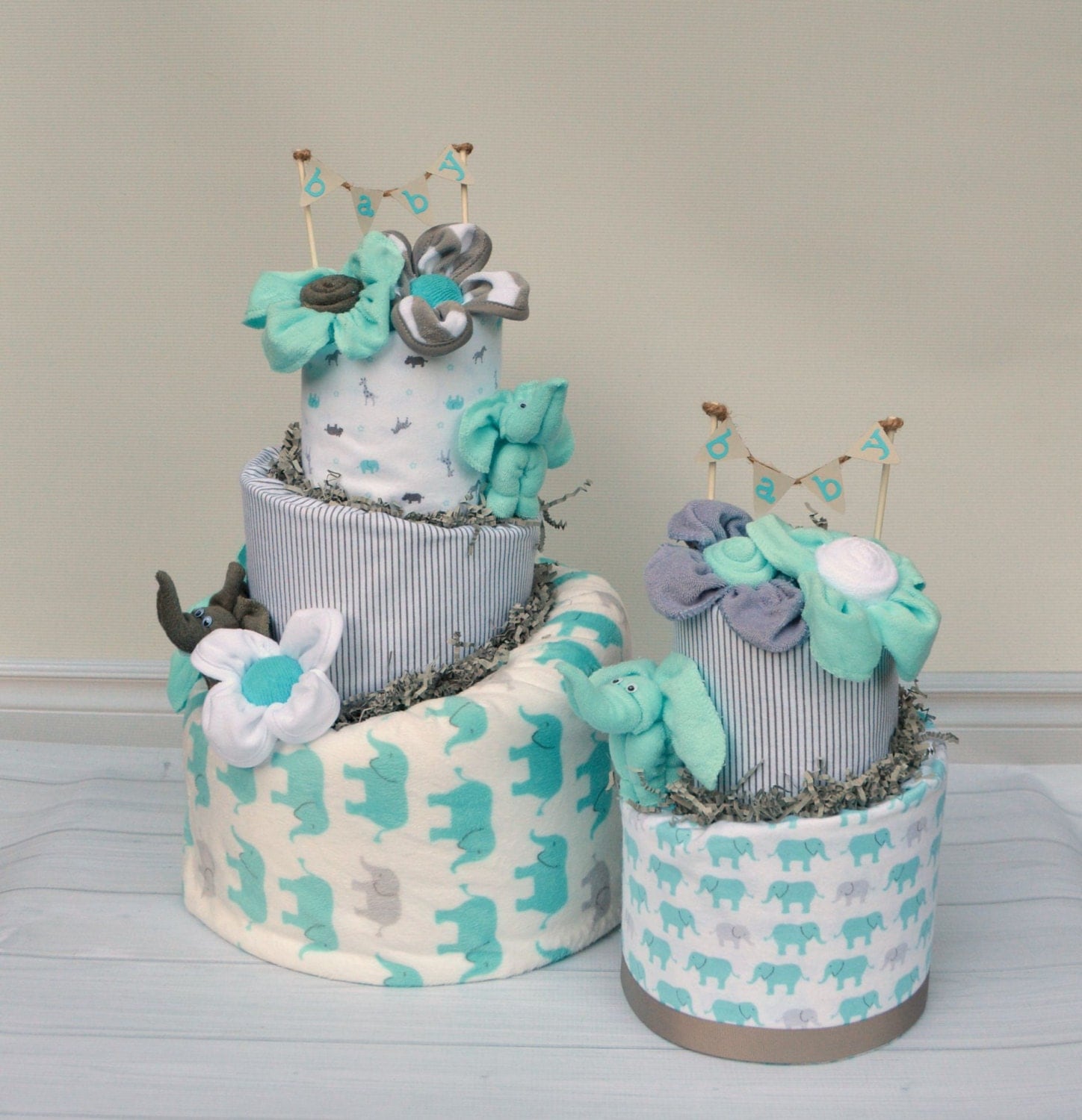 Elephant Baby Shower Decorations, Elephant Diaper Cake ...