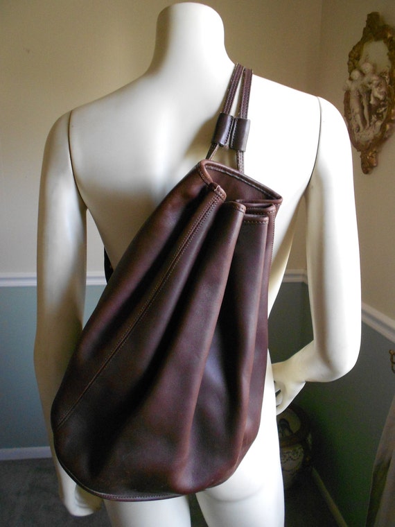 Coach Sling Brown leather Bucket Bag / Rare Hugh Leather
