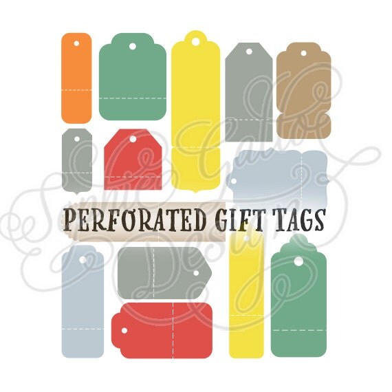 Download Perforated Holiday Gift Tag Set SVG DXF digital download file