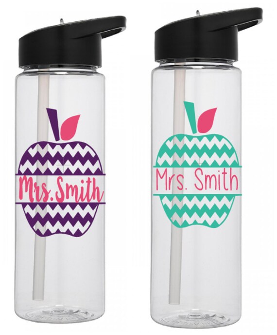 Teacher water bottle Personalized water by HustleQueenDesigns