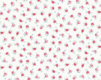 Flower Sugar Spring 2015 Pink Roses Cotton Fabric by Lecien 31131-10 Cream