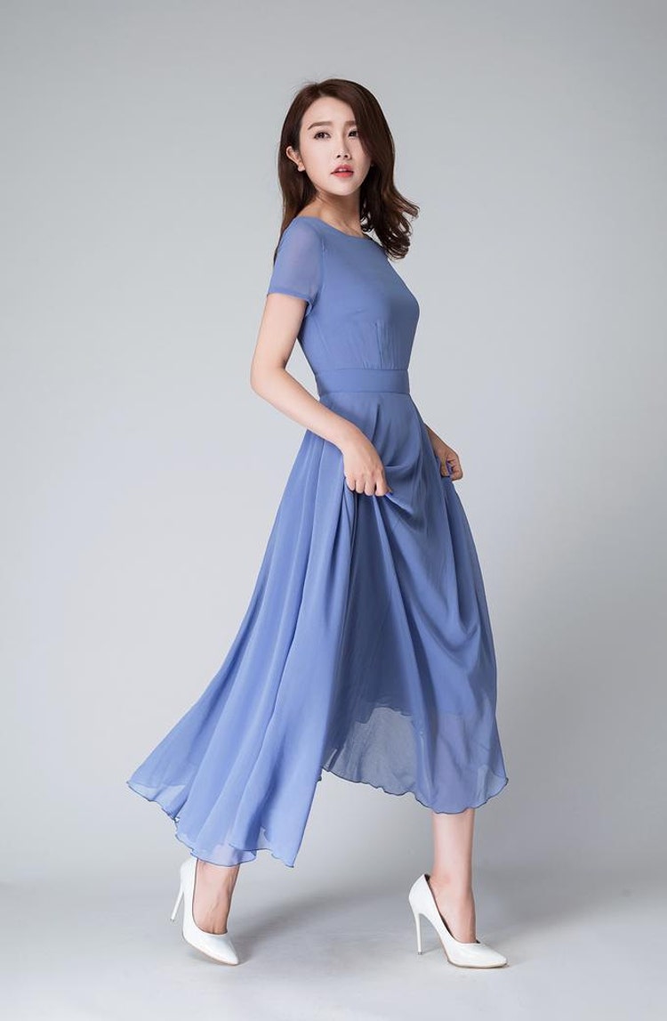 Womens maxi dresses for summer ice blue