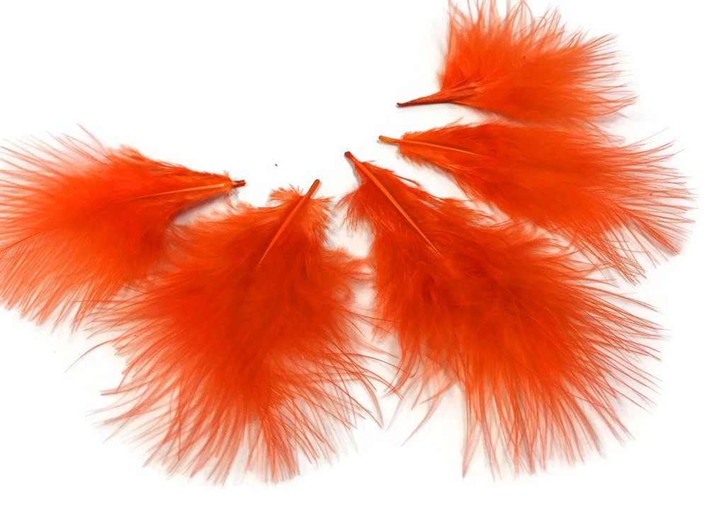Short Down Feathers 1 Pack ORANGE Turkey Marabou Short Down