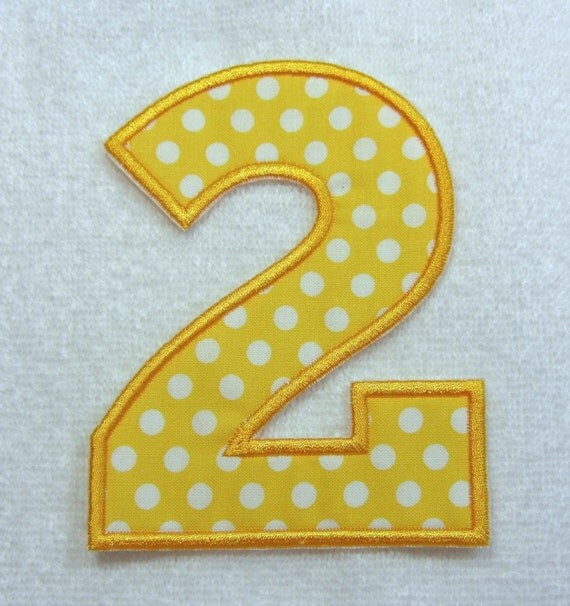 Iron on Number 2 Fabric Embroidered Iron On Applique Patch