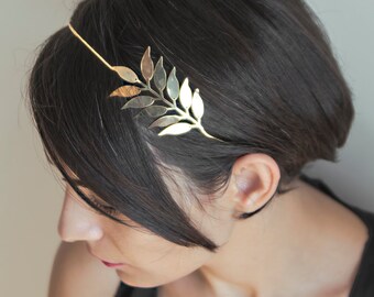 Palme d'Or Headpiece | Gold Hair Jewelry | Bridal Hair Accessory | Rose Gold Headband | Gift For Her | Head Wreath Gold Tiara for Wedding