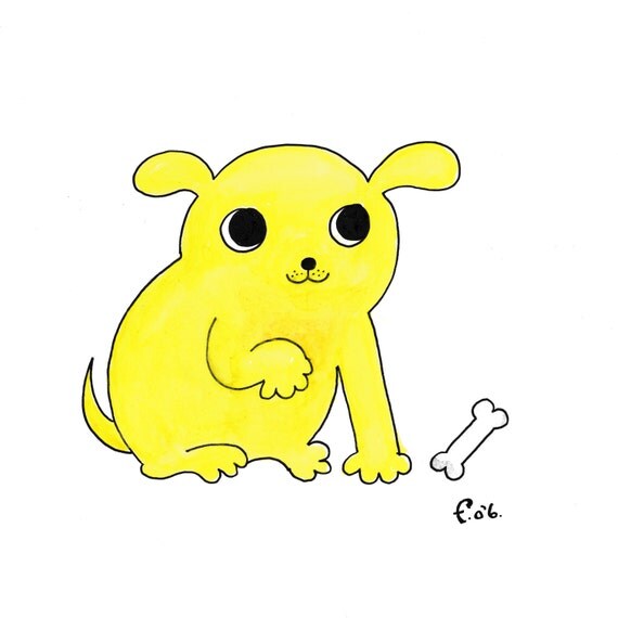 Knick Knack Paddy Whack 16 x 16cm Print Watercolour Pen