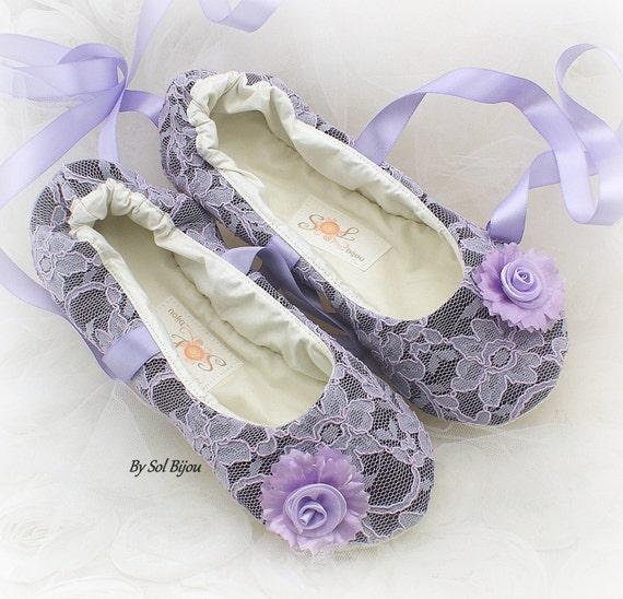 Ballet Flats Plum Purple Lilac Wedding Bridal Maid of