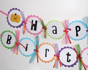 Halloween Birthday Banner for GIRLS Costume Party