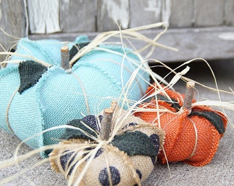 Fabric pumpkins, white pumpkins, Burlap pumpkin,fall decor, primitive pumpkin, home decor, farmhouse decor, handmade pumpkins, porch decor