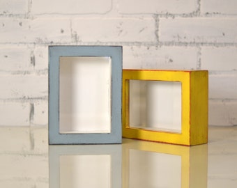 Handmade Small Shadow Box Frame - Holds up to 4 x 6 x 1.25 inches Deep - In Finish COLOR of YOUR CHOICE - 4 x 6" Shadow Box Frame