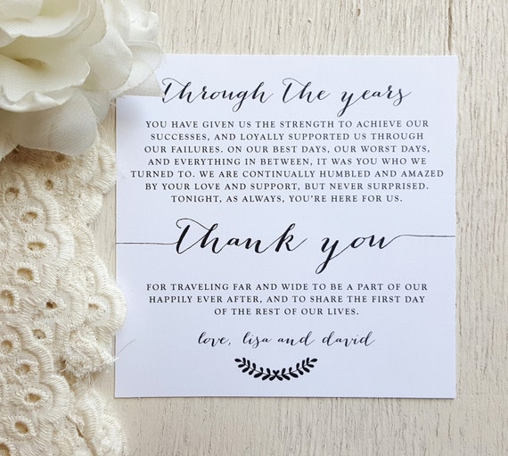 PRINTED Wedding Reception Thank You Card by ThatPrettyInvitation