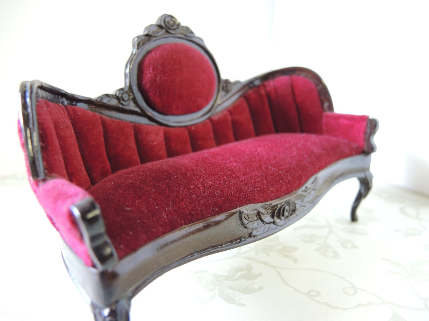 Victorian Sofa Miniature, Doll Furniture, Dollhouses, Art